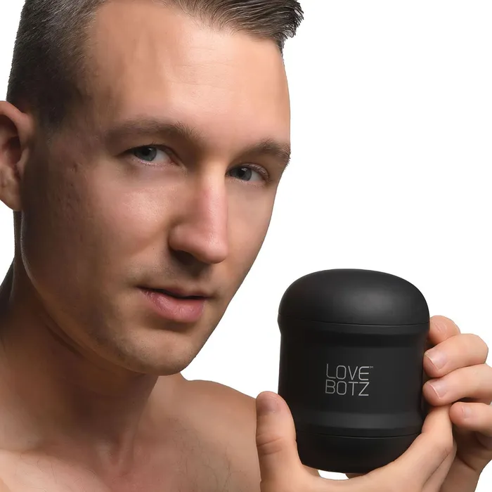 Lovebotz Male Sex Toys | Love Botz - Masturbator - 10X Cyber Stroke Vibrating Stroker - Dubbele open uiteinden - zwart