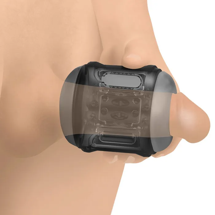 Lovebotz Male Sex Toys | Love Botz - Masturbator - 10X Cyber Stroke Vibrating Stroker - Dubbele open uiteinden - zwart