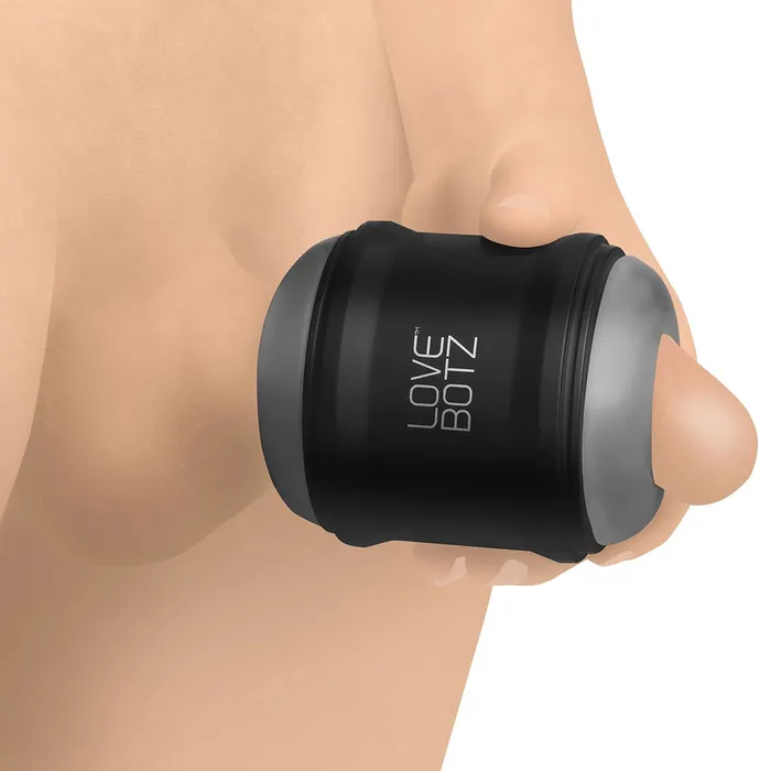 Lovebotz Male Sex Toys | Love Botz - Masturbator - 10X Cyber Stroke Vibrating Stroker - Dubbele open uiteinden - zwart
