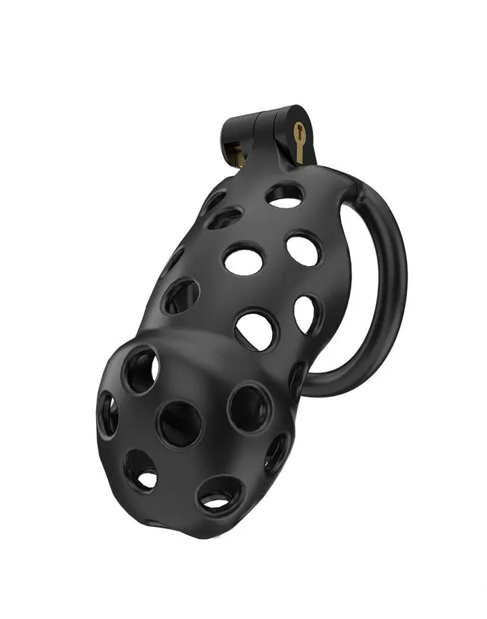 Male Sex Toys | Rimba Rimba Toys - P-Cage PC03 - Kunststof Kuisheidskooi - Peniskooi - Chastity - Zwart