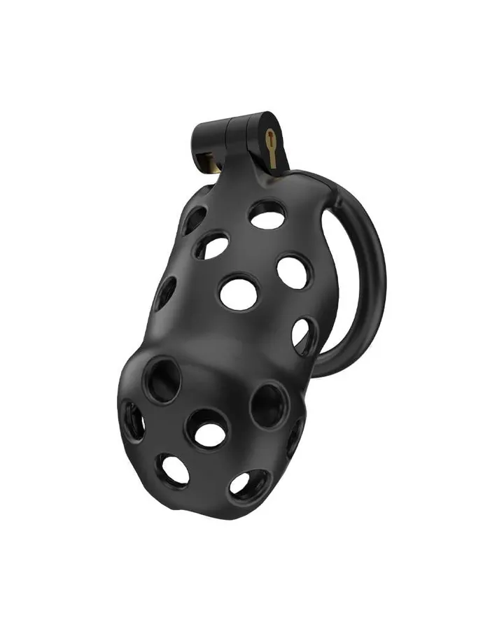 Male Sex Toys | Rimba Rimba Toys - P-Cage PC03 - Kunststof Kuisheidskooi - Peniskooi - Chastity - Zwart
