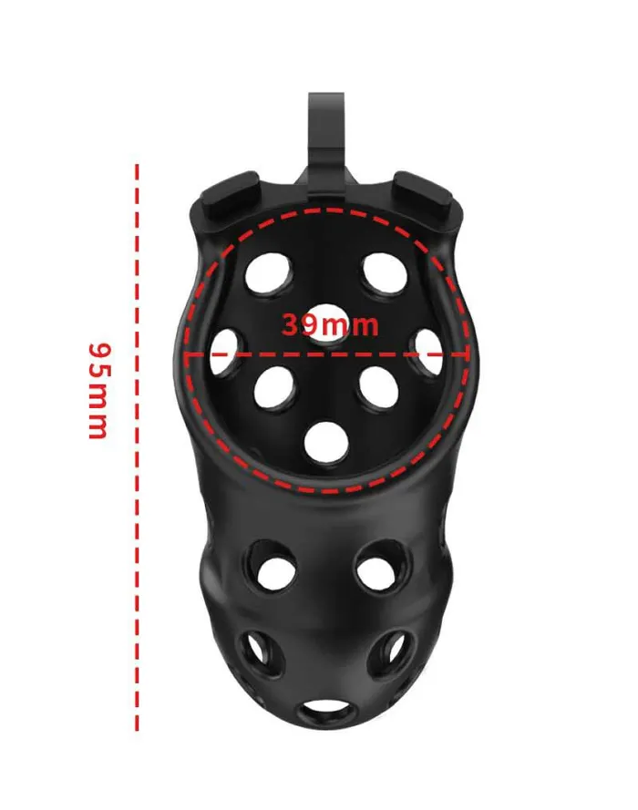 Male Sex Toys | Rimba Rimba Toys - P-Cage PC03 - Kunststof Kuisheidskooi - Peniskooi - Chastity - Zwart