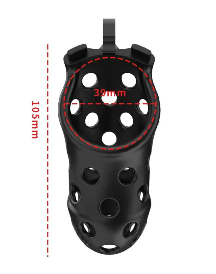 Male Sex Toys | Rimba Rimba Toys - P-Cage PC03 - Kunststof Kuisheidskooi - Peniskooi - Chastity - Zwart