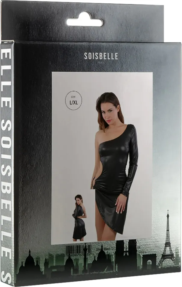 Male Sex Toys | Soisbelle Paris Soisbelle Paris - Offshoulder Wetlook Jurk - Maat L/XL - Zwart