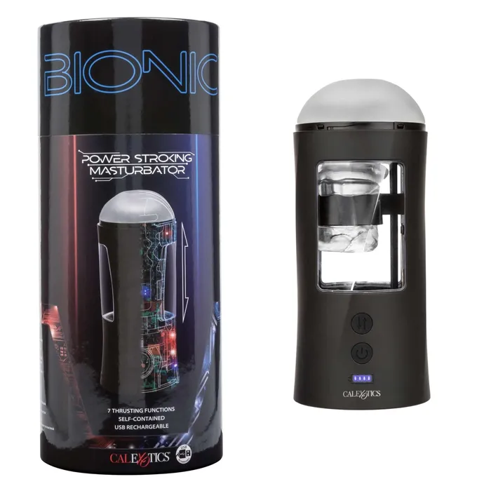 Bionic Power Stroking Masturbator - Black | CalExotics Male Sex Toys