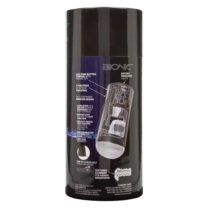 Bionic Power Stroking Masturbator - Black | CalExotics Male Sex Toys