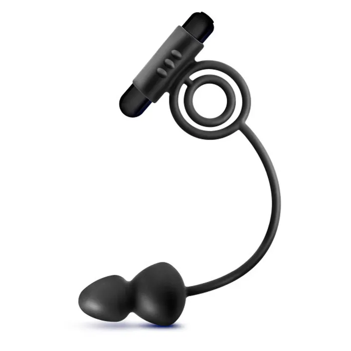 Blush Novelties Male Sex Toys | Anal Adventures Platinum Silicone Anal Ball W/ C Ring Black