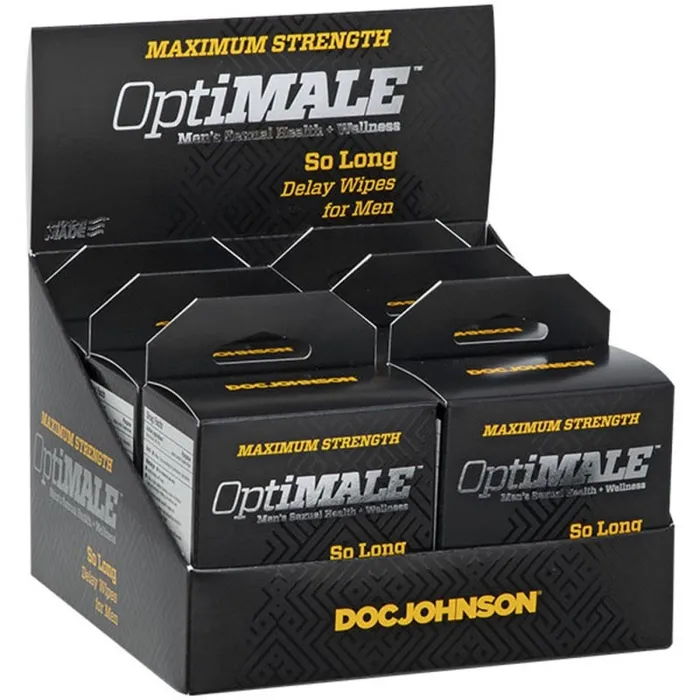 Doc Johnson Male Sex Toys Optimale So Long Delay Wipes for Men 6 Pack Display