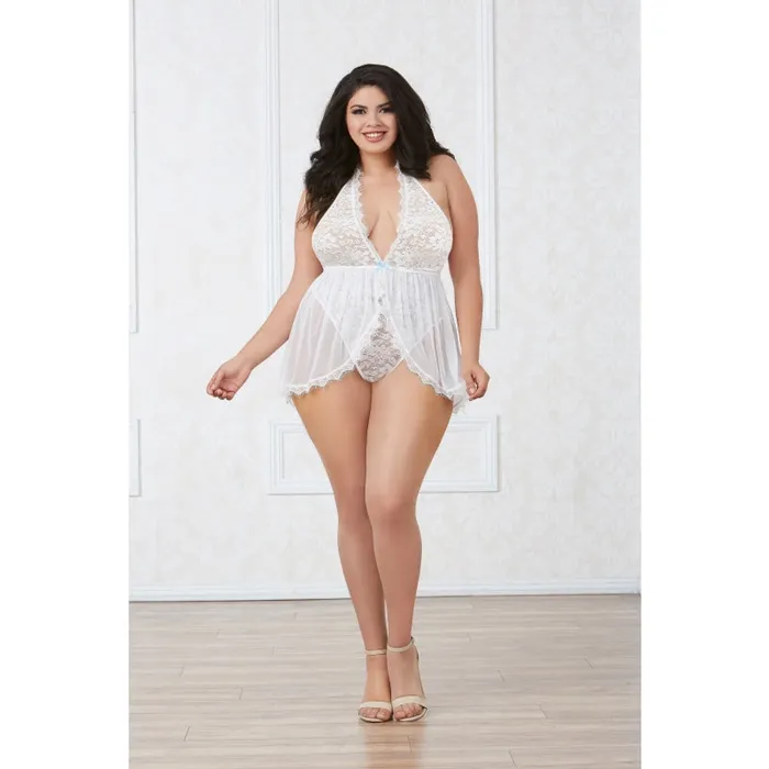 Dreamgirl Male Sex Toys | Babydoll - Queen Size - White Dreamgirl Male Sex Toys | Babydoll - Queen Size - White
