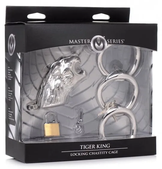 Early2bed Male Sex Toys Tiger King Locking Chastity Cage