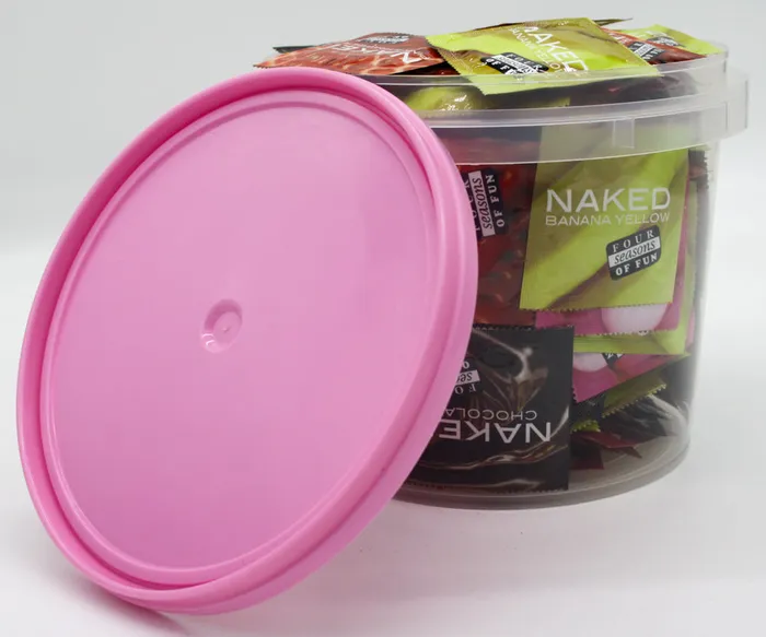 Four Seasons Female Sex Toys | Four Seasons Flavored 100 Condoms In A Bucket