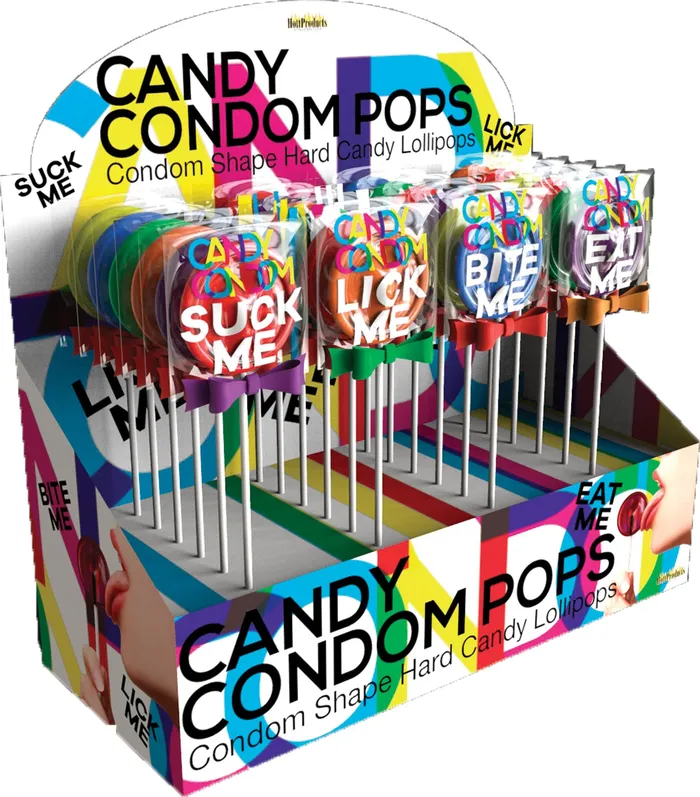 Hott Products Male Sex Toys Candy Condom Pops 24 Piece Display Assorted Flavors Hott Products Male Sex Toys Candy Condom Pops 24 Piece Display Assorted Flavors
