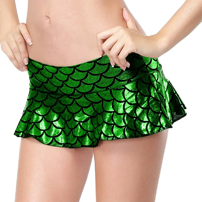 ItspleaZure ItspleaZure Sexy Leather Micro Mini Fish Scale Skirts | Restraints
