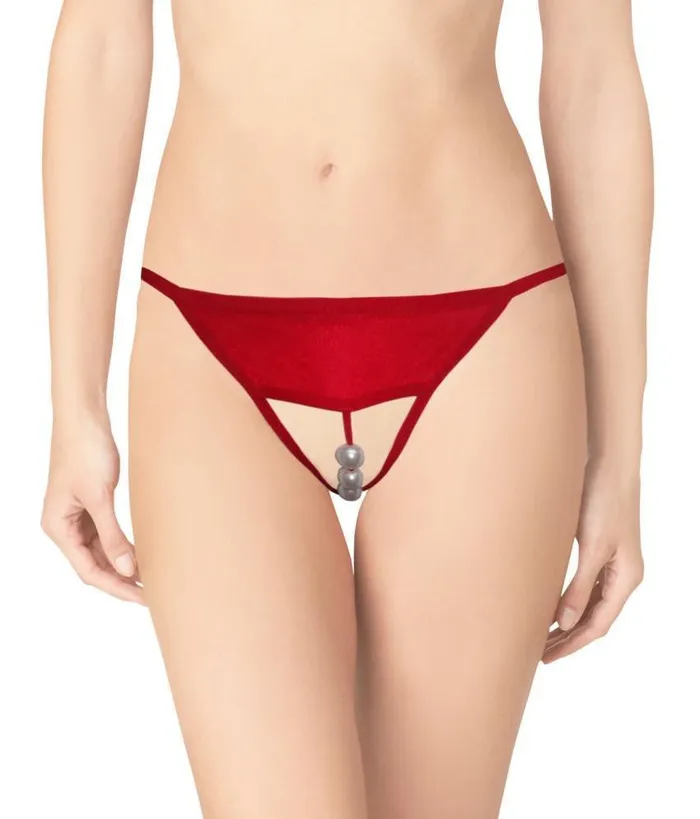 ItspleaZure Male Sex Toys ItspleaZure Womens Sexy Open Crotch Pearl Thong