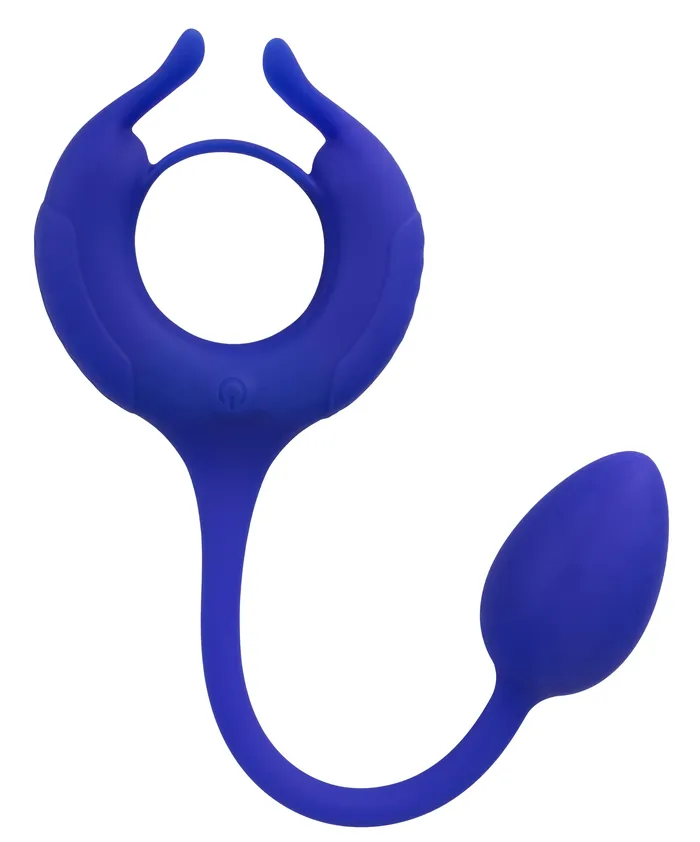 Male Sex Toys Admiral Plug and Play Weighted Cock Ring Blue CalExotics