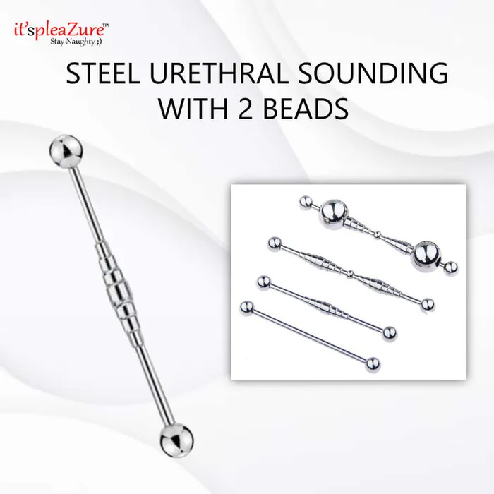 Male Sex Toys ItspleaZure Itspleazure Steel Urethral Sounding with 2 Beads Male Sex Toys ItspleaZure Itspleazure Steel Urethral Sounding with 2 Beads