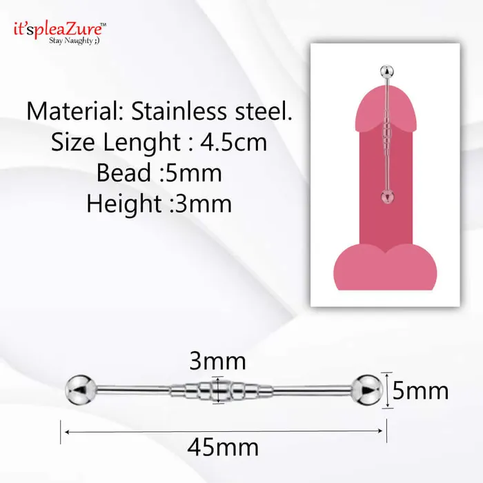 Male Sex Toys | ItspleaZure Itspleazure Steel Urethral Sounding with 2 Beads Male Sex Toys | ItspleaZure Itspleazure Steel Urethral Sounding with 2 Beads