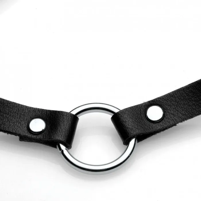 Male Sex Toys | Master Series Lush Pet Silver Ring Slim Choker - XR Brands
