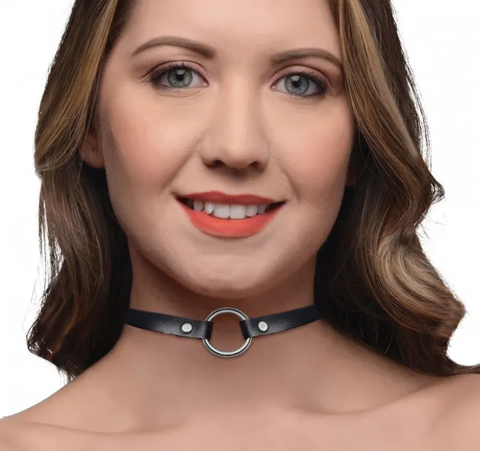 Male Sex Toys | Master Series Lush Pet Silver Ring Slim Choker - XR Brands