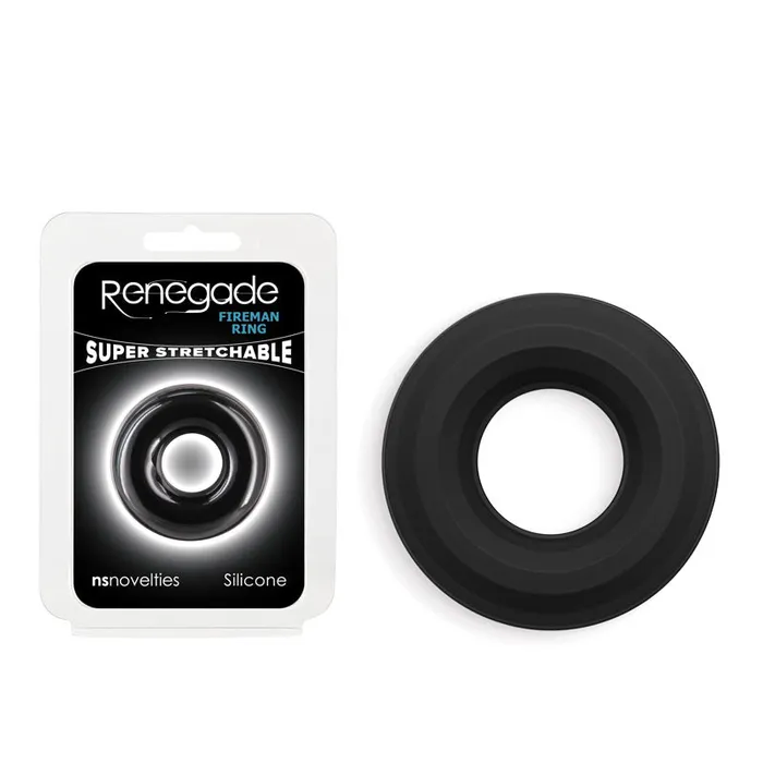 Male Sex Toys NS Novelties Renegade Fireman Ring Small Black Black Small Cock Ring Male Sex Toys NS Novelties Renegade Fireman Ring Small Black Black Small Cock Ring