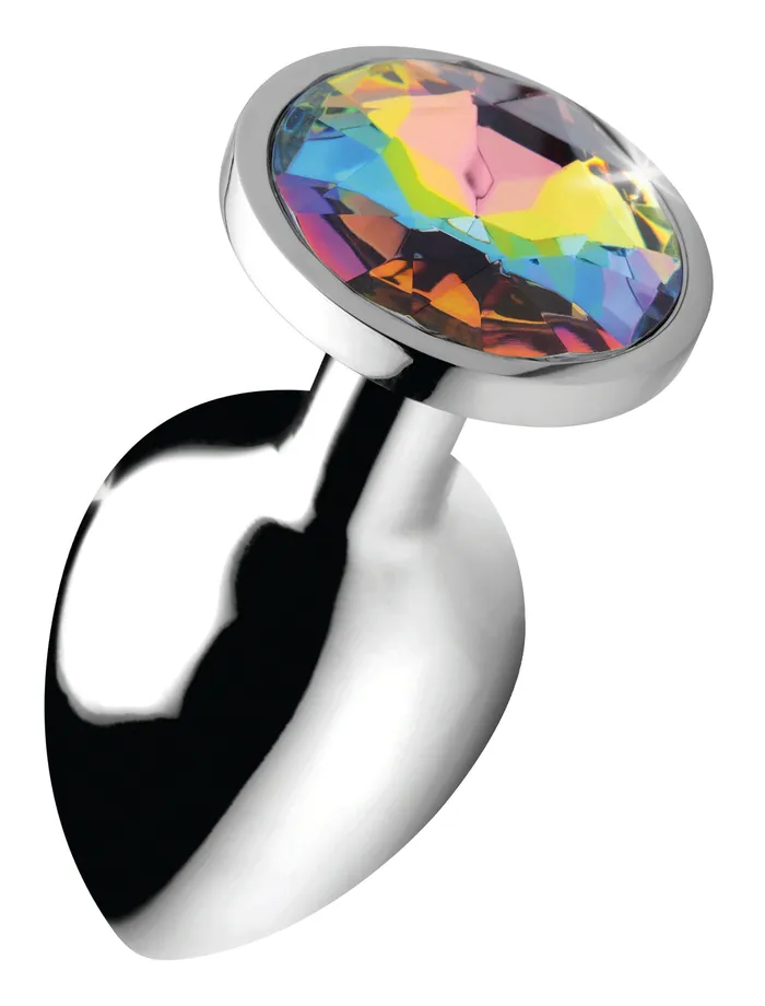 Male Sex Toys XR Brands Booty Sparks Rainbow Prism Gem Anal Plug Large