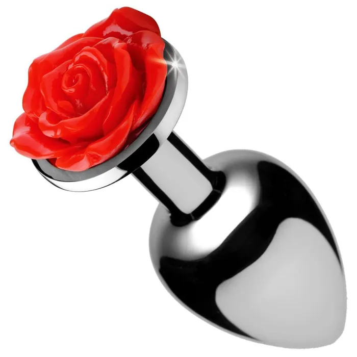 Male Sex Toys XR Brands Booty Sparks Red Rose Anal Plug Medium