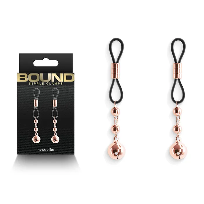 NS Novelties Vibrators Bound Nipple Clamps D1 Rose Goldnsn130261