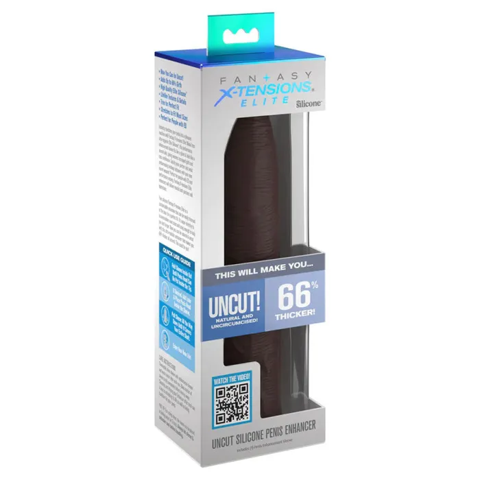 Pipedream Male Sex Toys Fantasy XTensions Elite Uncut 7 Inch Extension Sleeve Brown Pipedream Male Sex Toys Fantasy XTensions Elite Uncut 7 Inch Extension Sleeve Brown