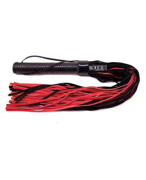 Rouge Group Ltd Restraints Rouge Suede Flogger Wleather Handle Blackred