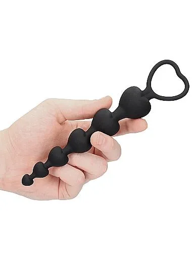 Shots America Anal | Anal Heart Beads Black
