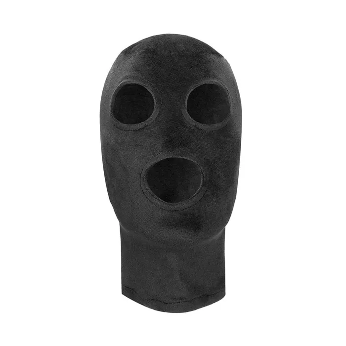 Shots Toys Couples | Ouch! Velvet & Velcro Mask with Eye and Mouth Opening - Black Hood Shots Toys Couples | Ouch! Velvet & Velcro Mask with Eye and Mouth Opening - Black Hood
