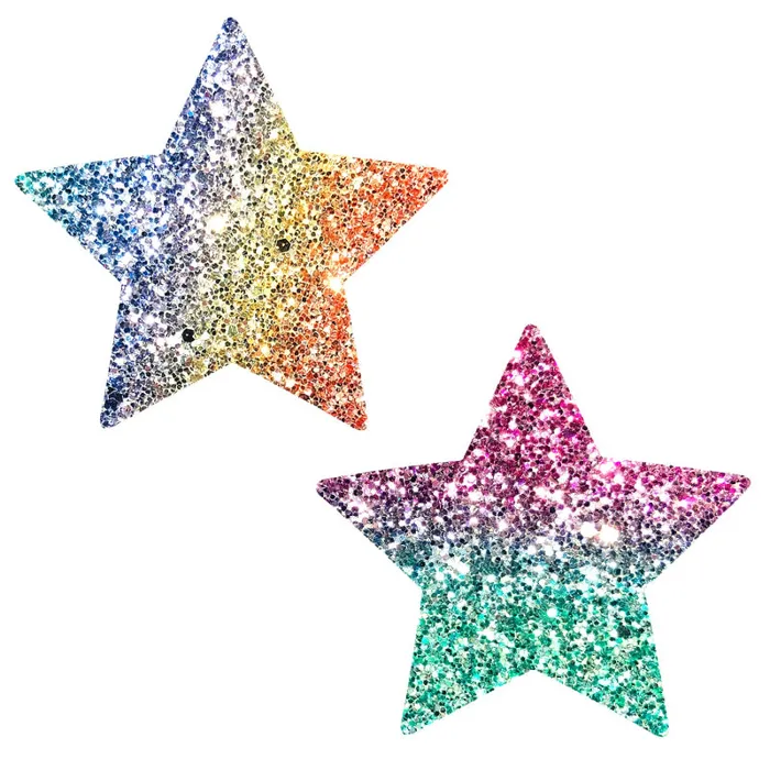 Super Sparkle Roc Kandi Chunky Rainbow Glitter Starry Nights Nipztix Pasties | Neva Nude Female Sex Toys Super Sparkle Roc Kandi Chunky Rainbow Glitter Starry Nights Nipztix Pasties | Neva Nude Female Sex Toys