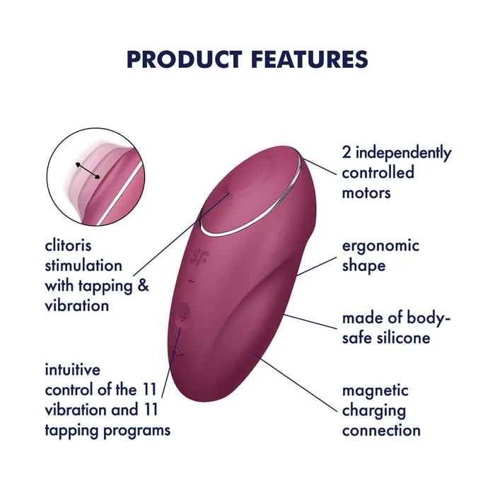 Vibrators | Satisfyer Satisfyer Tap & Climax 1 - Red-(4046006) Vibrators | Satisfyer Satisfyer Tap & Climax 1 - Red-(4046006)