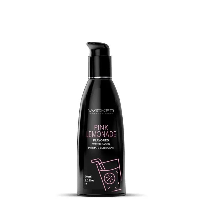 Wicked Sensual Care Vibrators Aqua Pink Lemonade Flavored Water Based Lubricant 2 Oz 60 ml Wicked Sensual Care Vibrators Aqua Pink Lemonade Flavored Water Based Lubricant 2 Oz 60 ml