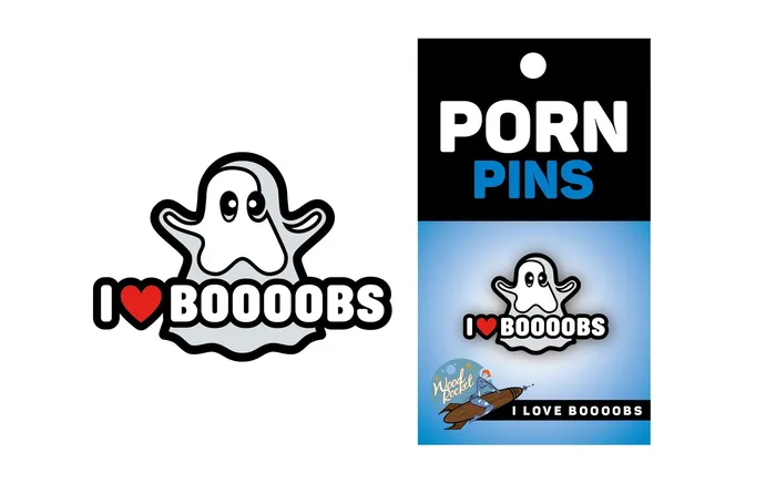 Wood Rocket Anal | Ghost I Heart Boobs Pin