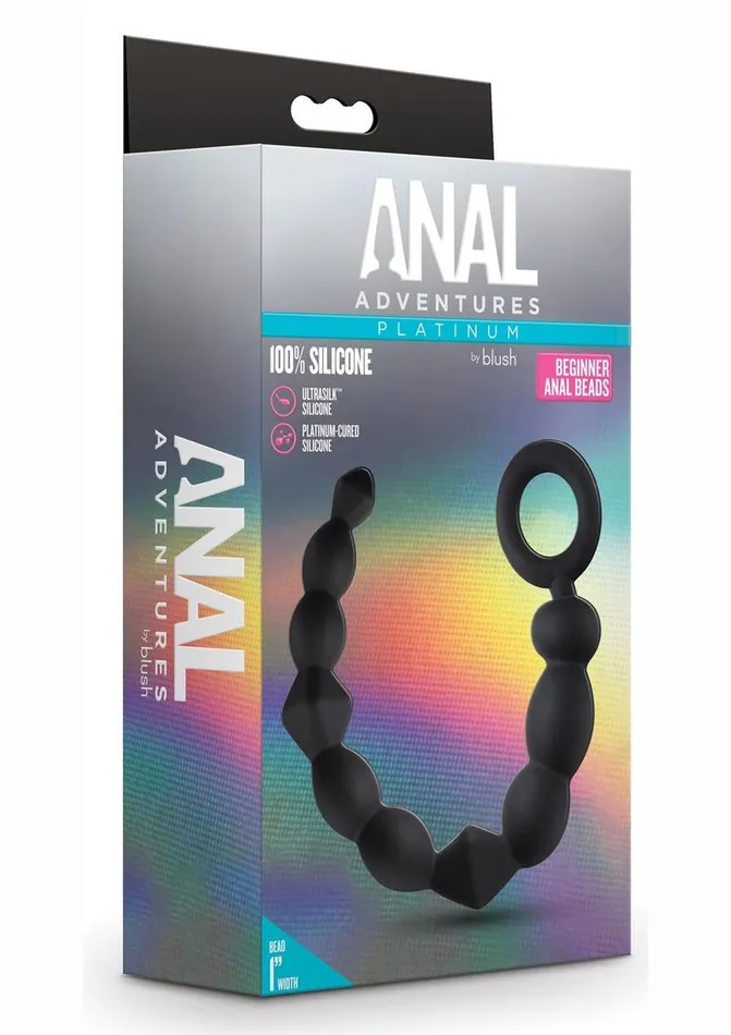 Anal Adventures Platinum Silicone Beginner Anal Beads Anal Adventures Male Sex Toys