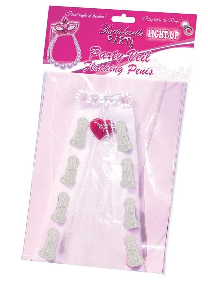 Bachelorette Party Light Up Party Veil Multi Colorflashing Penis Bachelorette Male Sex Toys