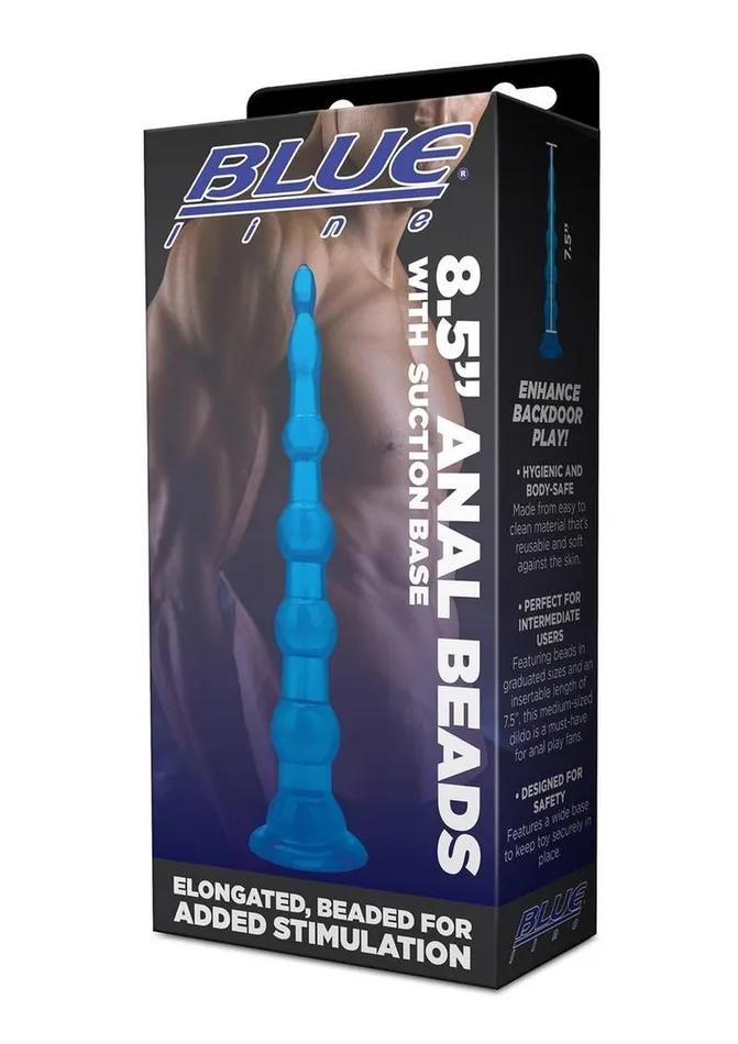 Blue Line CandB Gear Anal Blue Line Anal Beads with Suction Cup