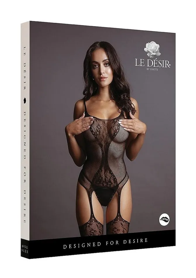 Bodystockings Playsuits Le Desir Le Desir Fishnet and Lace Bodystocking