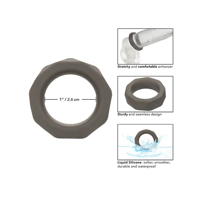 Cal Exotics Male Sex Toys Alpha Liquid Silicone Prolong Prismatic Cock Ring