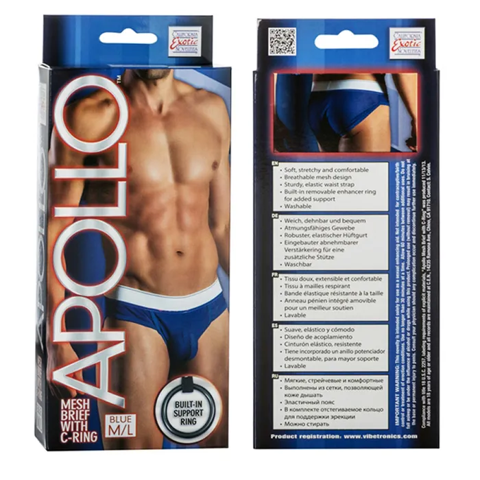 California Exotic Apollo Mesh Brief with CRing ML Blue Apollo Male Sex Toys California Exotic Apollo Mesh Brief with CRing ML Blue Apollo Male Sex Toys