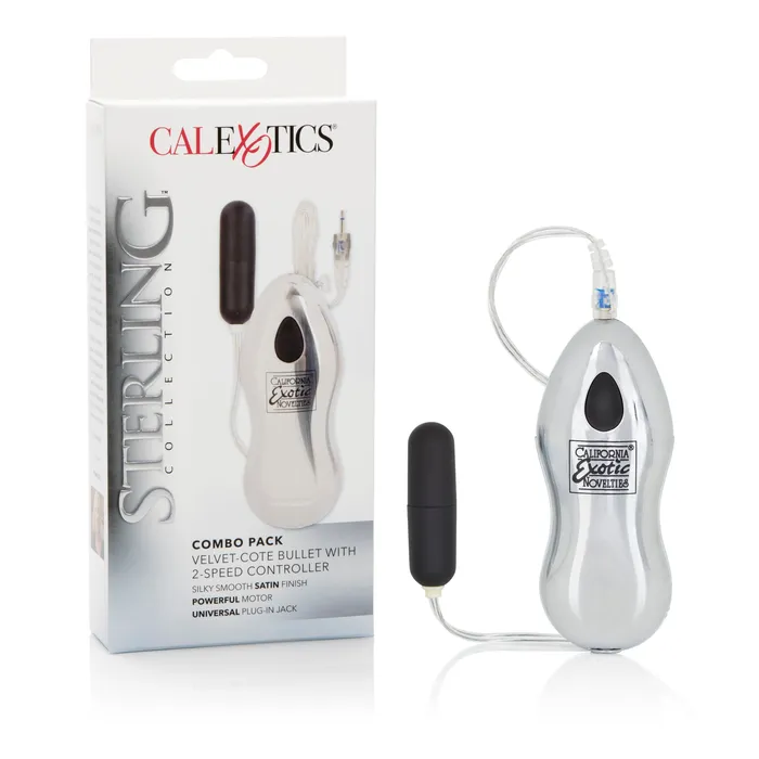 California Exotic Female Sex Toys Sterling Collection Combo Pack Velvet Cote Bullet With 2Speed Controller