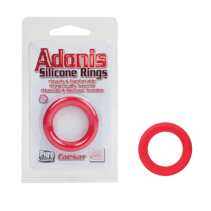 California Exotic Male Sex Toys Caesar Silicone Ring Red