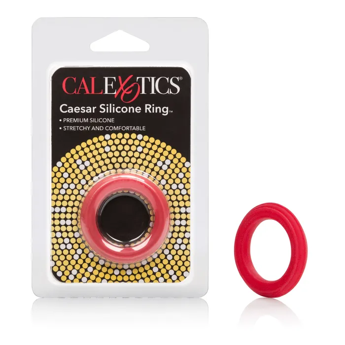 California Exotic Male Sex Toys Caesar Silicone Ring Red