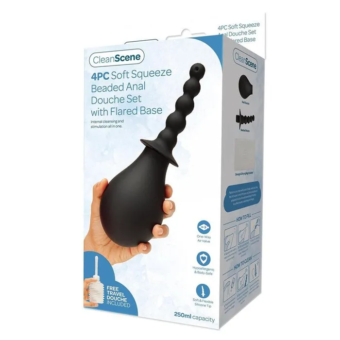 CleanScene 4 Piece Soft Squeeze Beaded Anal Douche Set with Flared Base Xgen Products Male Sex Toys CleanScene 4 Piece Soft Squeeze Beaded Anal Douche Set with Flared Base Xgen Products Male Sex Toys