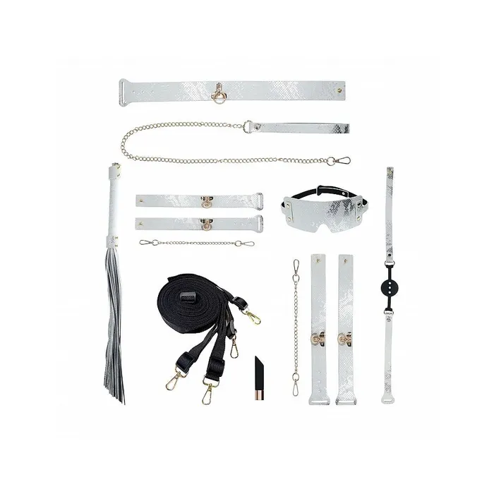 Couples Shots Toys OUCH Florence Collection White Bondage Set with Bag 8 Piece Kit Couples Shots Toys OUCH Florence Collection White Bondage Set with Bag 8 Piece Kit