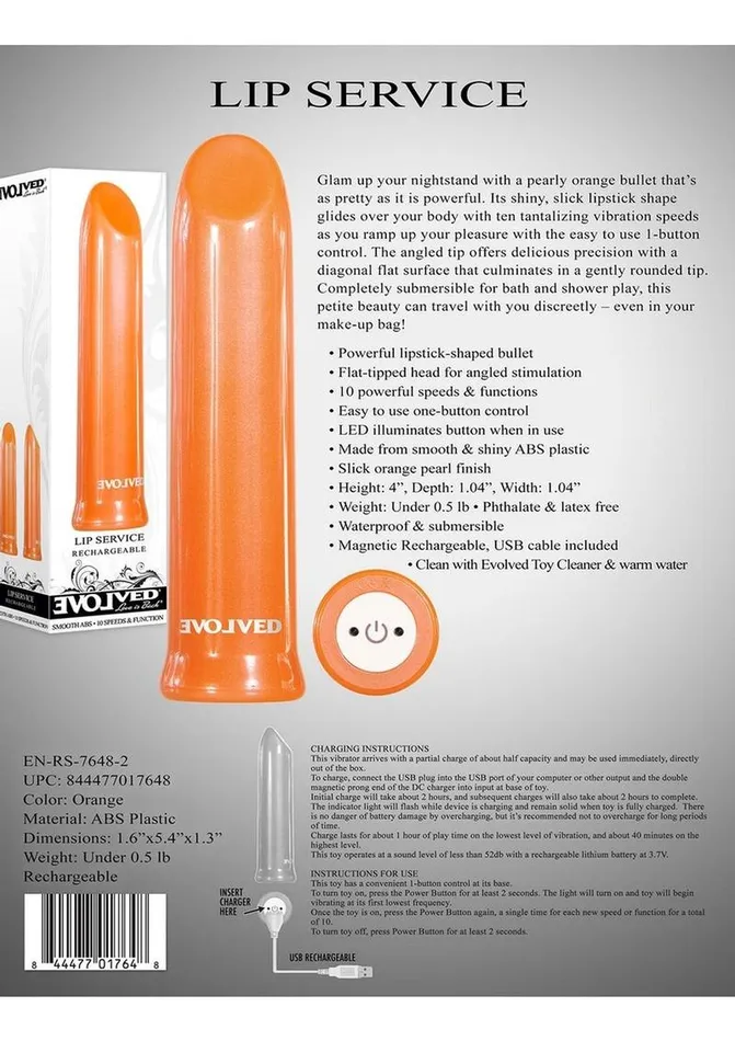Evolved Female Sex Toys Lip Service Rechargeable Bullet
