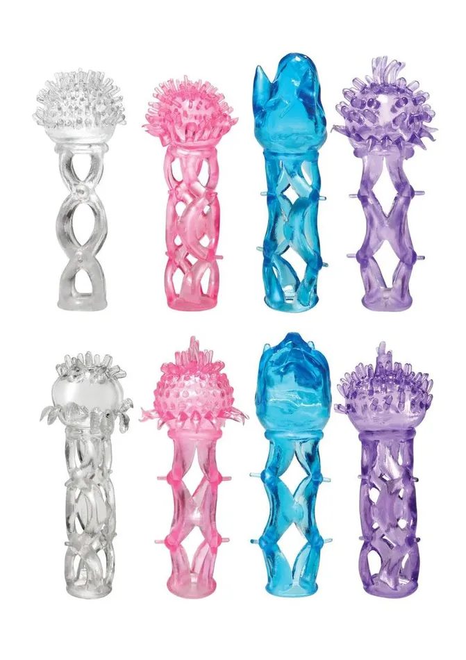 Fantasy XTensions Male Sex Toys Fantasy XTensions Happy Top Stretchable Sleeve with Tickler Top and Penis Cage 8 Per Display Assorted Fantasy XTensions Male Sex Toys Fantasy XTensions Happy Top Stretchable Sleeve with Tickler Top and Penis Cage 8 Per Display Assorted