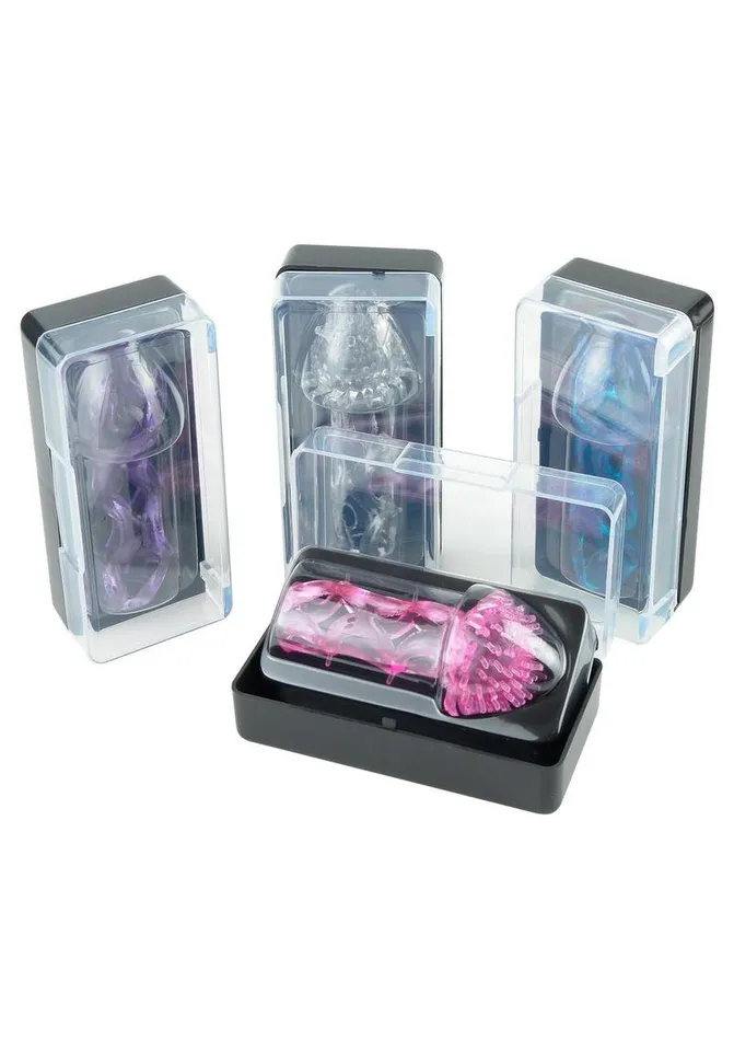 Fantasy XTensions Male Sex Toys Fantasy XTensions Happy Top Stretchable Sleeve with Tickler Top and Penis Cage 8 Per Display Assorted Fantasy XTensions Male Sex Toys Fantasy XTensions Happy Top Stretchable Sleeve with Tickler Top and Penis Cage 8 Per Display Assorted
