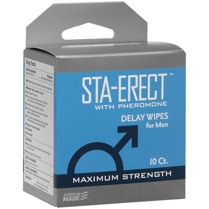 Male Sex Toys Doc Johnson StaErect With Pheromone Delay Wipes for Men 10 Pack Male Sex Toys Doc Johnson StaErect With Pheromone Delay Wipes for Men 10 Pack